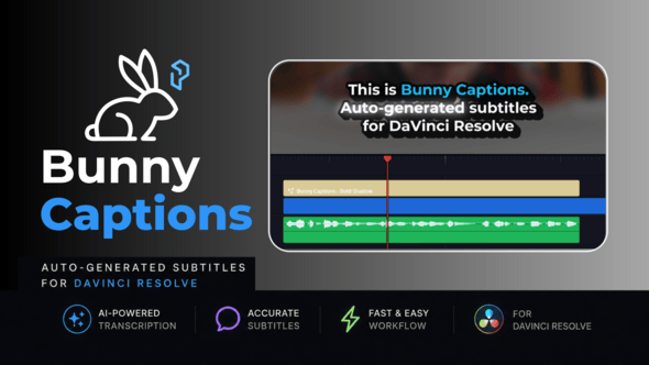 Videohive Bunny Captions – Bold Shadow | Auto-Generated Subtitles for DaVinci