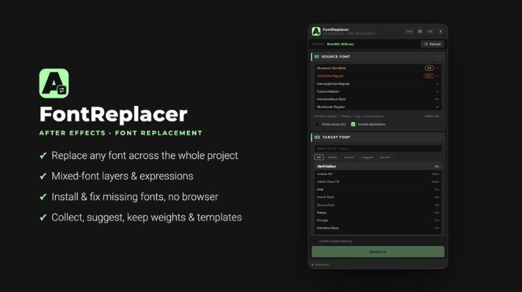 Aescripts FontReplacer v1.0