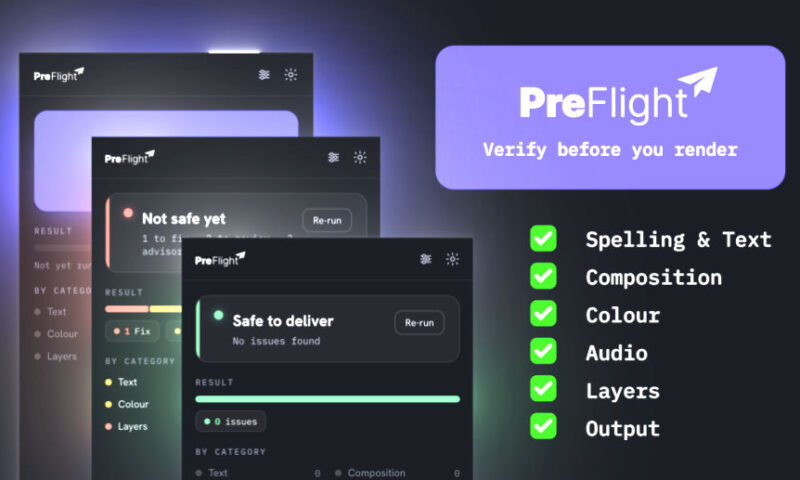 Aescripts PreFlight V1.1 Free Download