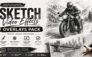 Videohive Hand Drawn Sketch Video Overlays Pack | Pencil Drawing FX